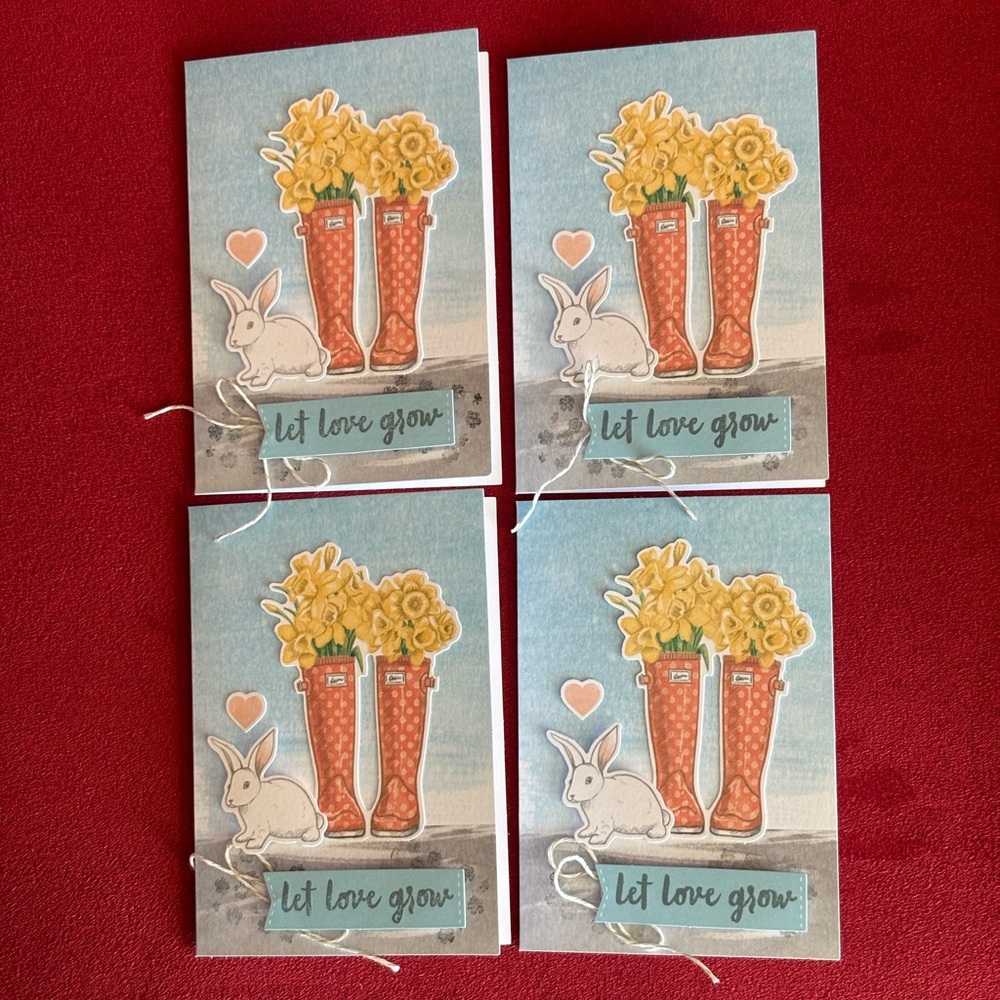 Encouragement cards - set of 4 handcrafted cards with coordinating envelopes